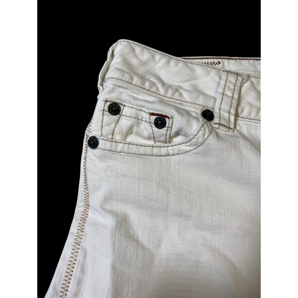 1921 Handcrafted Denim White Flare Jeans Western Glove Works Heavy Stitch 31x28 - Picture 11 of 12